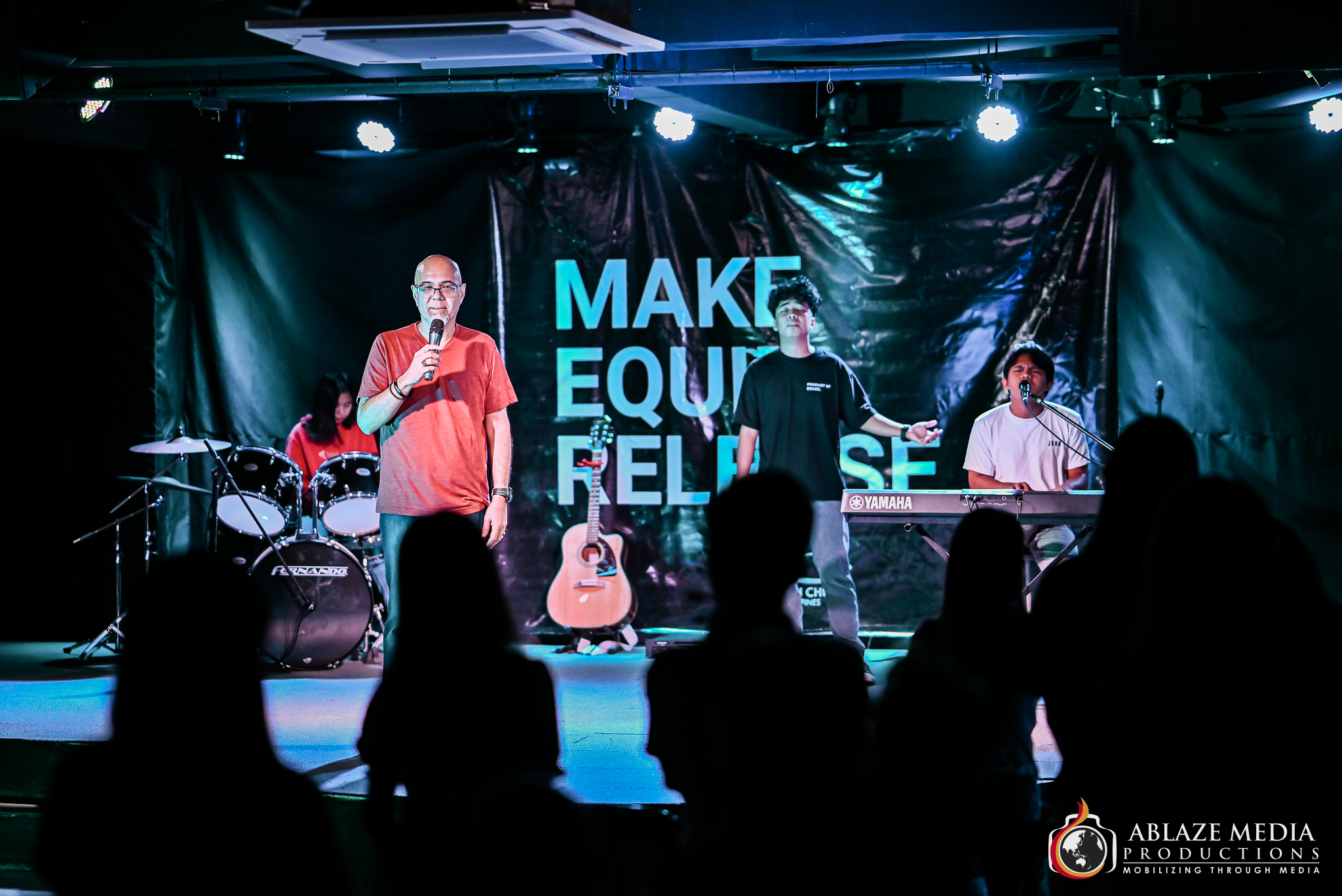RockFish Church Philippines worship team leading a gathering in Cainta
